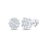 4CT-DIA NKE 2*0.50CT-CRD 12*0.25CTS FLOWER EARRING